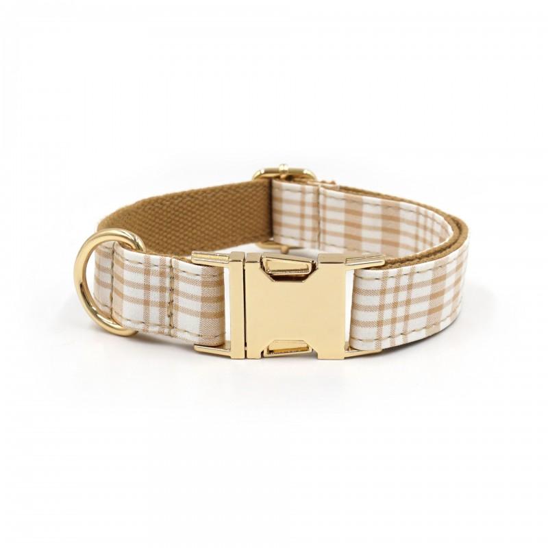 Plaid Dog Collar Leash Set With Bowknot Accessory Adjustable Sizes XS To XL Small Medium Dogs