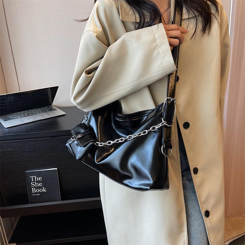 Модная женская трендовая модная большая вместительная серебряная мягкая сумка из искусственной кожи под мышками, сумки-бродяги на плечо