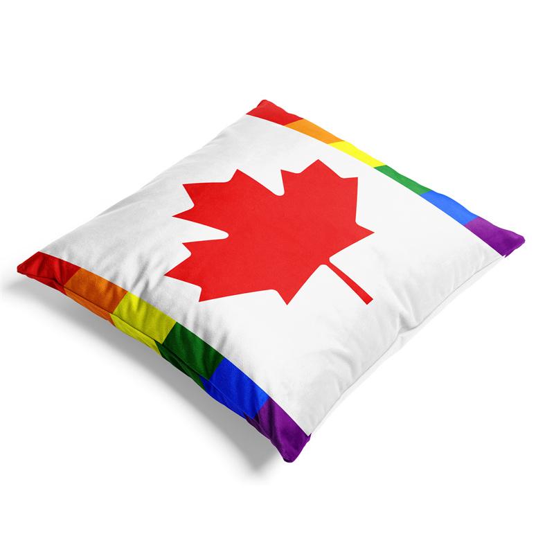 Aertemisi 18'' x 18'' Canada LGBT Rainbow Pride Square Throw Pillow Cushion Covers Cases Pillowcases for Sofa 45cm x 45cm