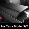 For Tesla Model 3 Model Y Car Armrest Box Protective Cover Central Control Armrest Cover Leather Accessories Decoration Interior