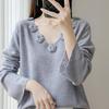 Silk Wool 3D Floral Patchwork Sweater: Women's Autumn/Winter Crochet Knitwear