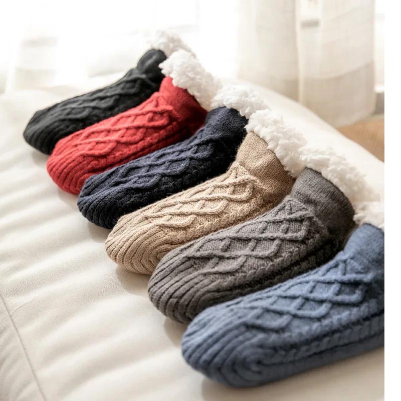Winter Floor Socks Adult Womens Men'S Non-Slip Home Thickened Snow Sleep Carpet Socks Thermal Foot Cover Slippers Sockings