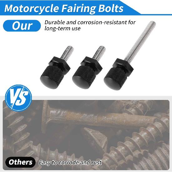 Windshield Bolts for Harley Davidson Touring Street Glide/Street Glide Specials 14-24 1 Pc Long Bolt 2 Pcs Short Bolts Aluminum Alloy Black