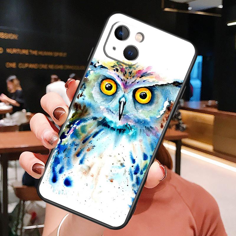 Мультяшный чехол-сова для iPhone 16 Pro Max 15 14 12 11 13 Pro Max Plus 12 13 Mini XR 16e Силиконовый чехол Funda