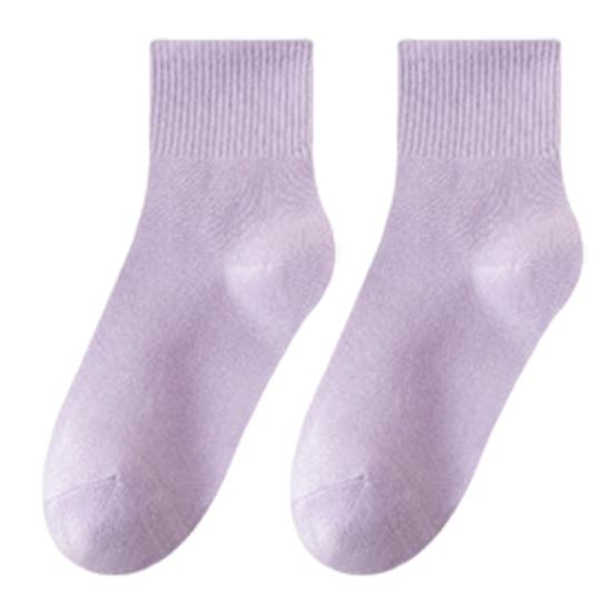 1 пара женских хлопковых носков средней длины без запаха тонкие однотонные высокоэластичные противоскользящие впитывающие пот не садящиеся спортивные носки на все сезоны