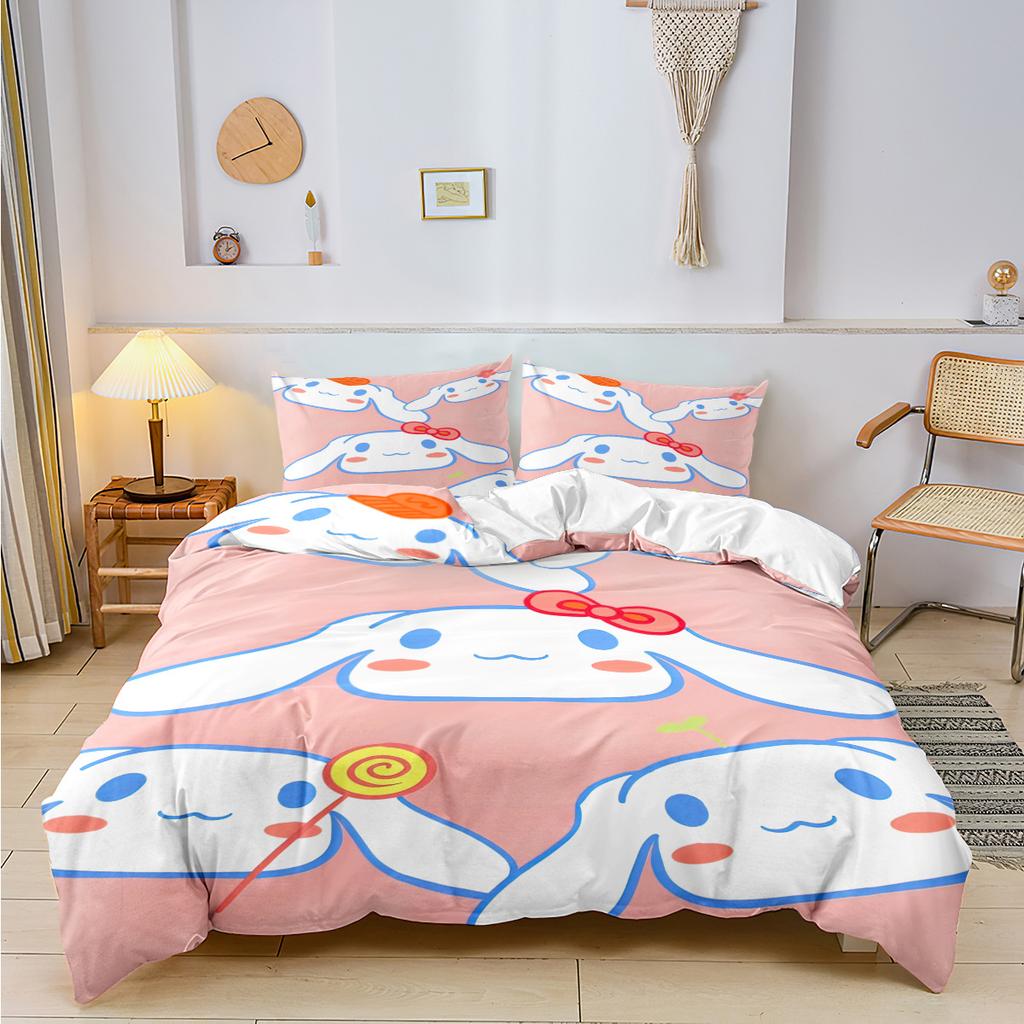 Sanrio Cinnamoroll Kuromi Комплекты постельного белья Мультяжное одеяло Покрывало на кровать Пододеяльник Наволочка Наборы из 2-3 предметов для детей и взрослых