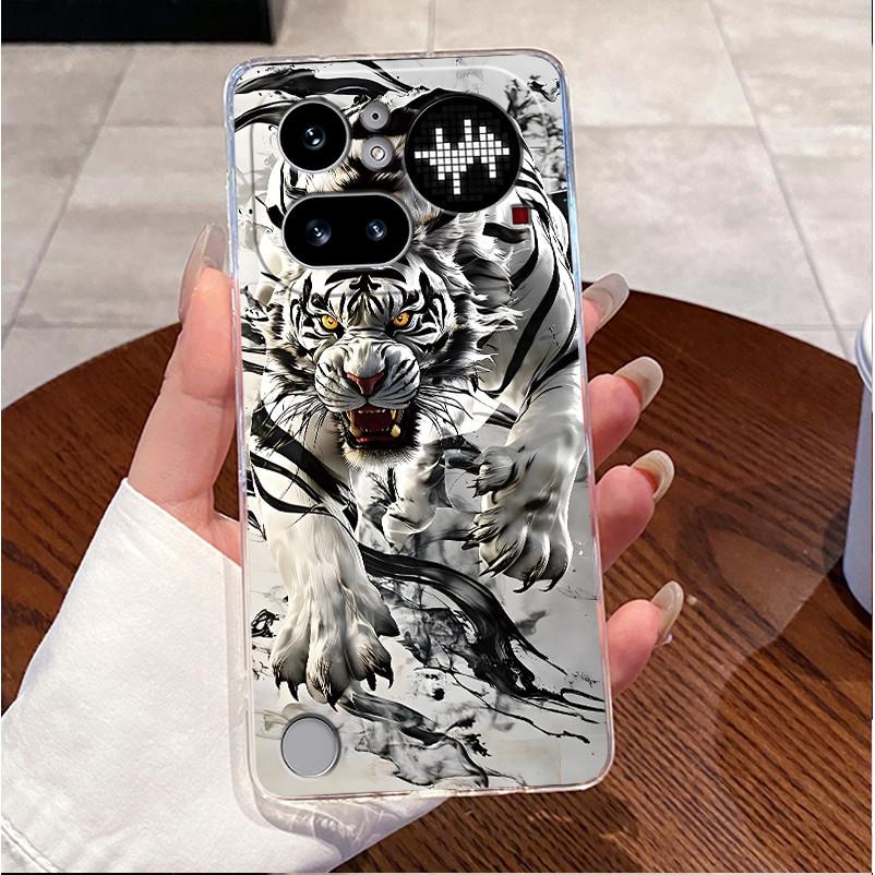 Чехол для Nothing Phone 4a Pro Прозрачный Роскошный Милый Кролик с Сердечком Смешной Мягкий Силиконовый Задняя Крышка из ТПУ для Nothing Phone4A Pro