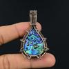 Abalone Shell 999 Copper Wire Wrapped Pendant, Handmade Gemstone Pendant Jewelry, Gifts For Wife Brand New Pendant