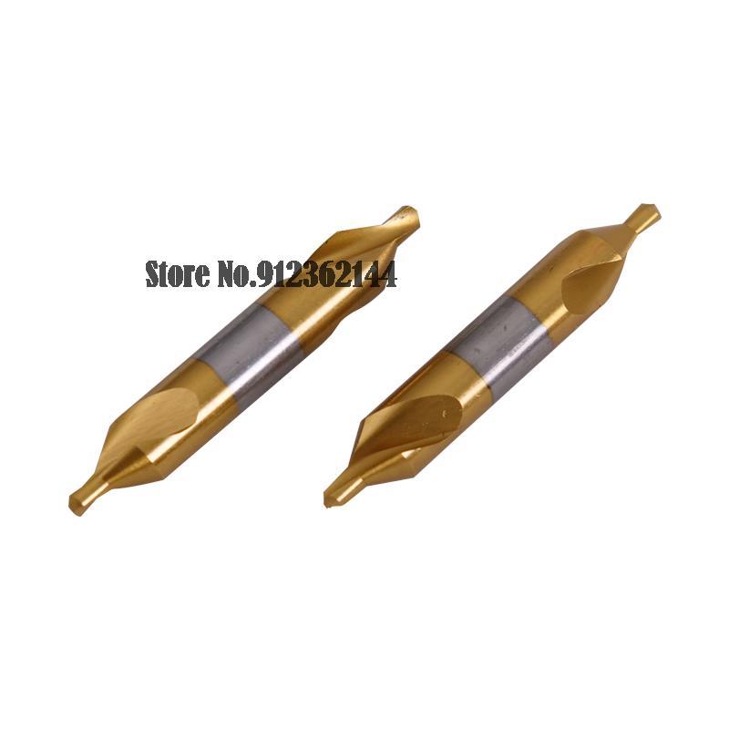 1.0-1.5-2.0-2.5-3.0-3.5-4.0-5.0mm 10pcs HSS Titanium Coated Spiral Center Drill Bit Set Metalworking Drill Hole Cutter 60 Degree