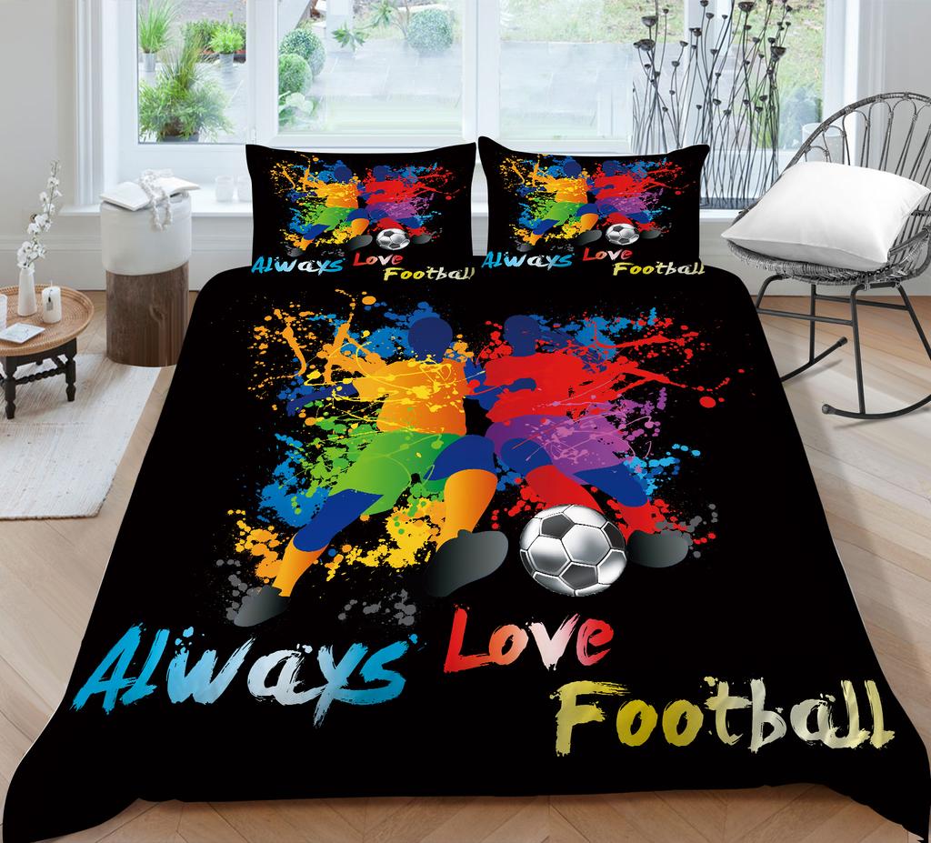 Комплект постельного белья с 3D футбольным принтом, пододеяльник со спортивным узором, наволочка, очень большой размер, украшение для дома