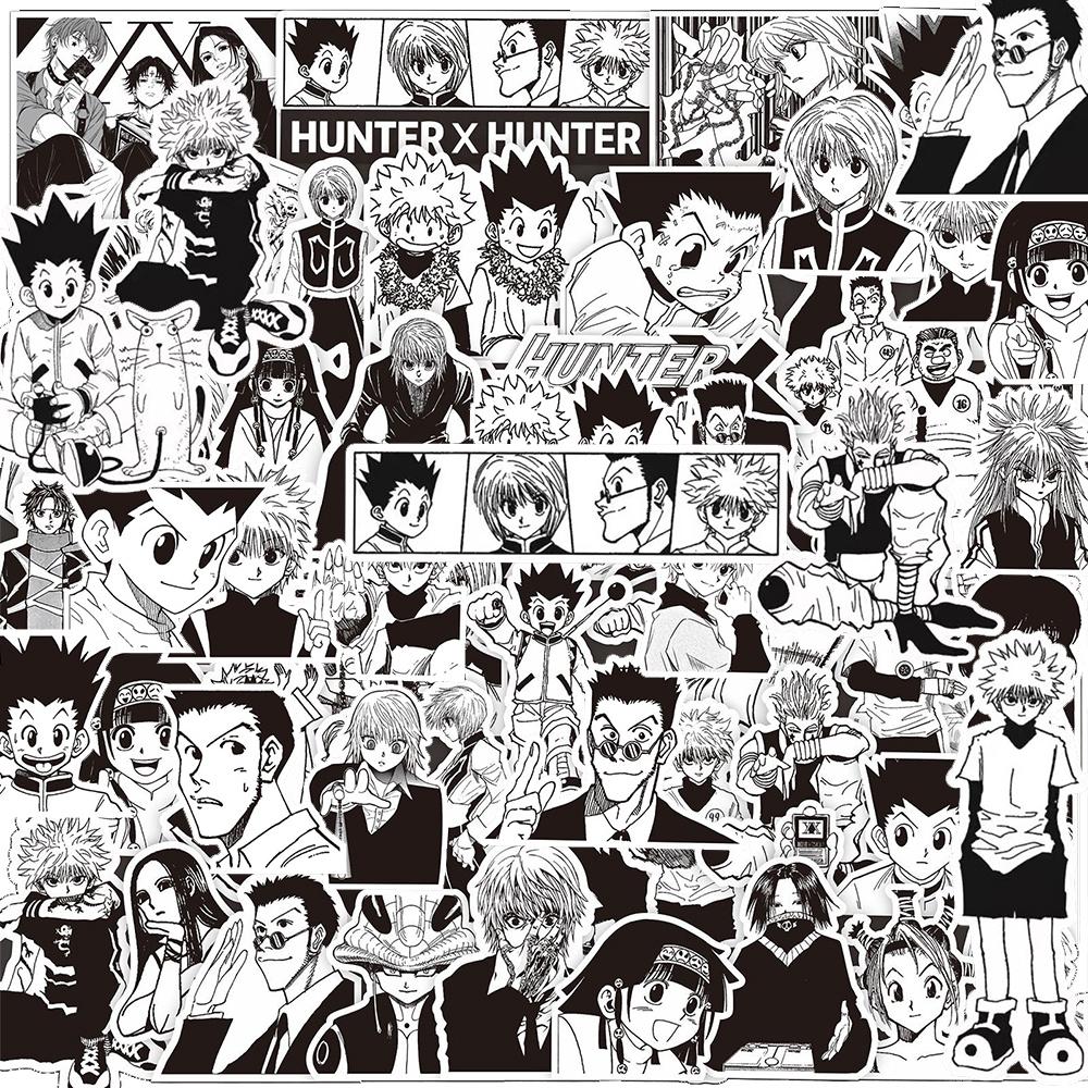 10/30/70 шт. Черно-белые аниме-наклейки Hunter×Hunter Крутые граффити-наклейки для телефона, чемодана, ноутбука, детские наклейки для творчества, игрушки