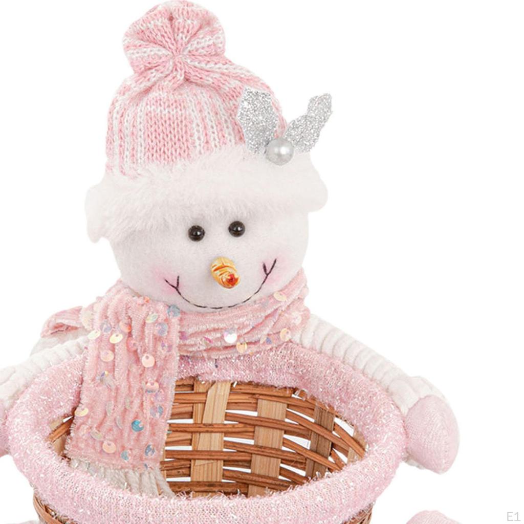 Candy Basket Container Snowman Shape for Table Centerpiece Book Shelf