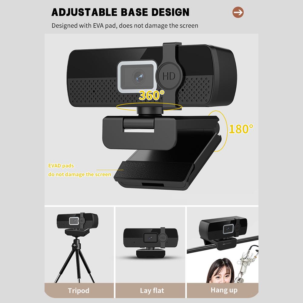 L57 Computer USB Webcam with Privacy Cover 4K HD Auto Focus Camera for Conference Live Streaming