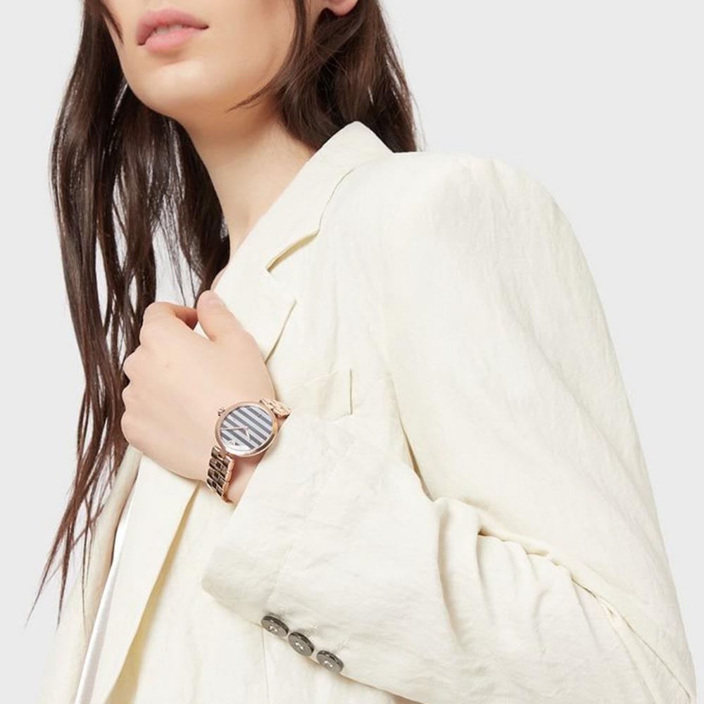 Emporio Armani AR11220 Аналоговые кварцевые женские часы из розового золота и стали 316 L