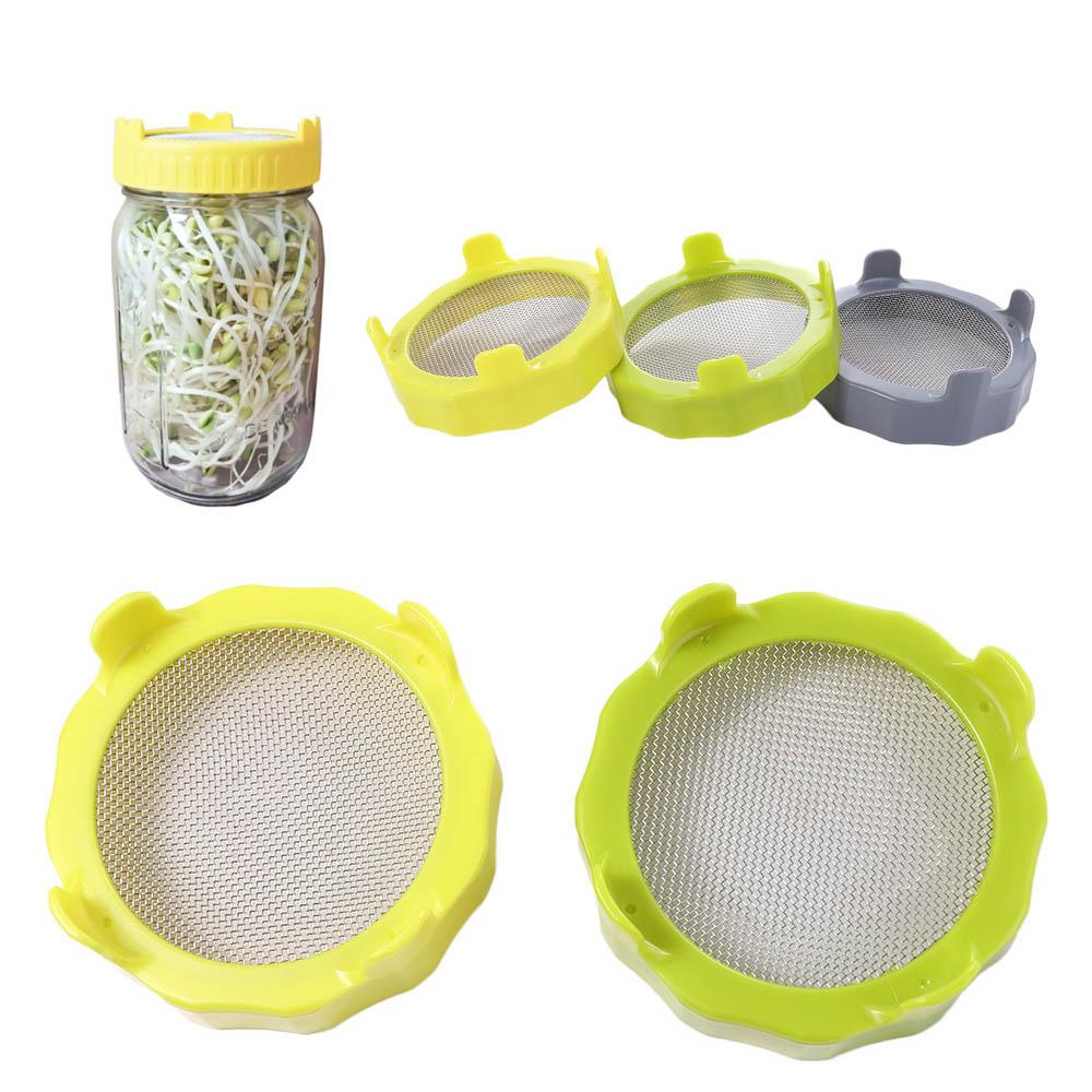 Mouth Jar Nursery Mason jar Planters Sprouting Lid Sprouter Seed Germination Filter Garden Supplies