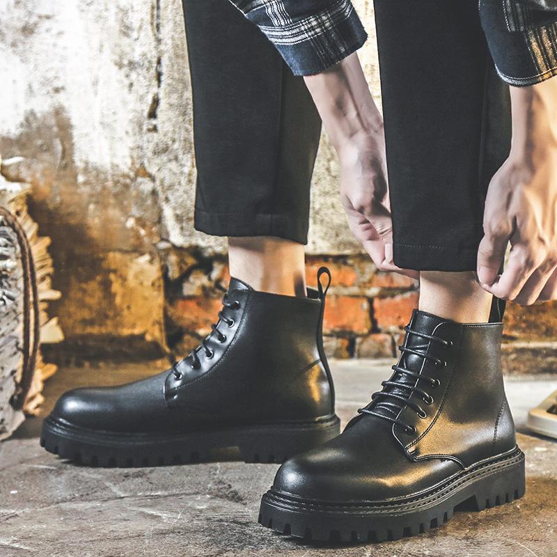 Ботинки Martin мужские кожаные высокие ботинки в британском стиле с толстой подошвой и средним голенищем 12511-J