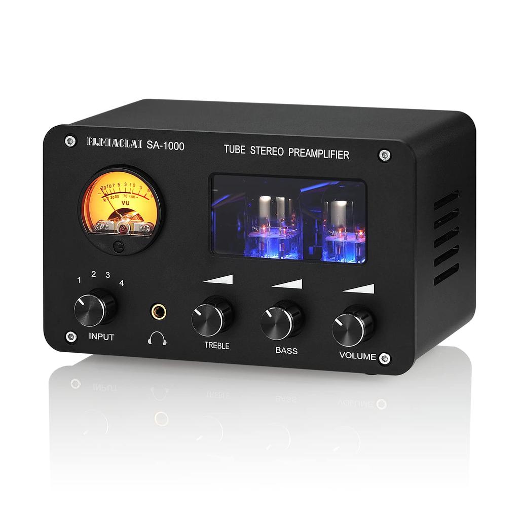 HiFi Tube Preamp Stereo 4 Way Audio Switcher Box Desktop Headphone Amplifier (SA-1000)