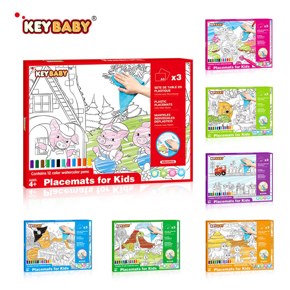 Волшебная книжка-раскраска водой Keybaby: Образовательная книга для детей с мгновенным раскрытием цвета