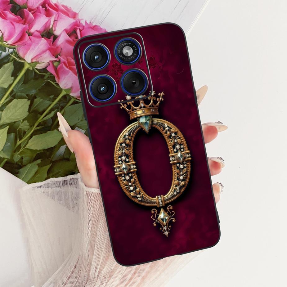 Чехол для Motorola Edge 70 5G XT2601-2 Милые буквы с короной Мягкий силиконовый чехол для телефона Для Motorola Edge 70 Moto Edge70 5G Сумки
