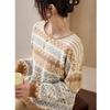 Женский свитер с жаккардовым узором Fair Isle, 100% овечья шерсть