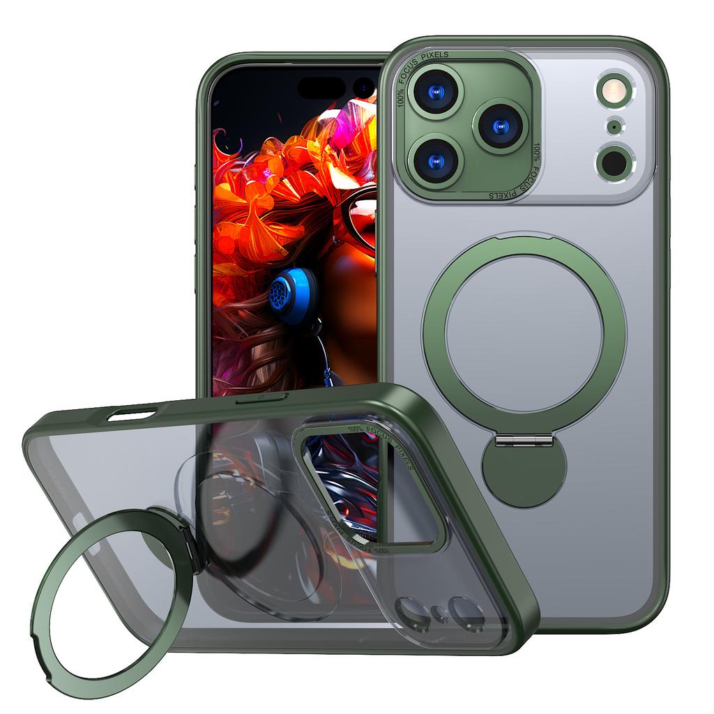 For IPhone17pro Mobile Phone Case Point Damping Rotation for Apple 17 Frosted Magnetic Protective Case