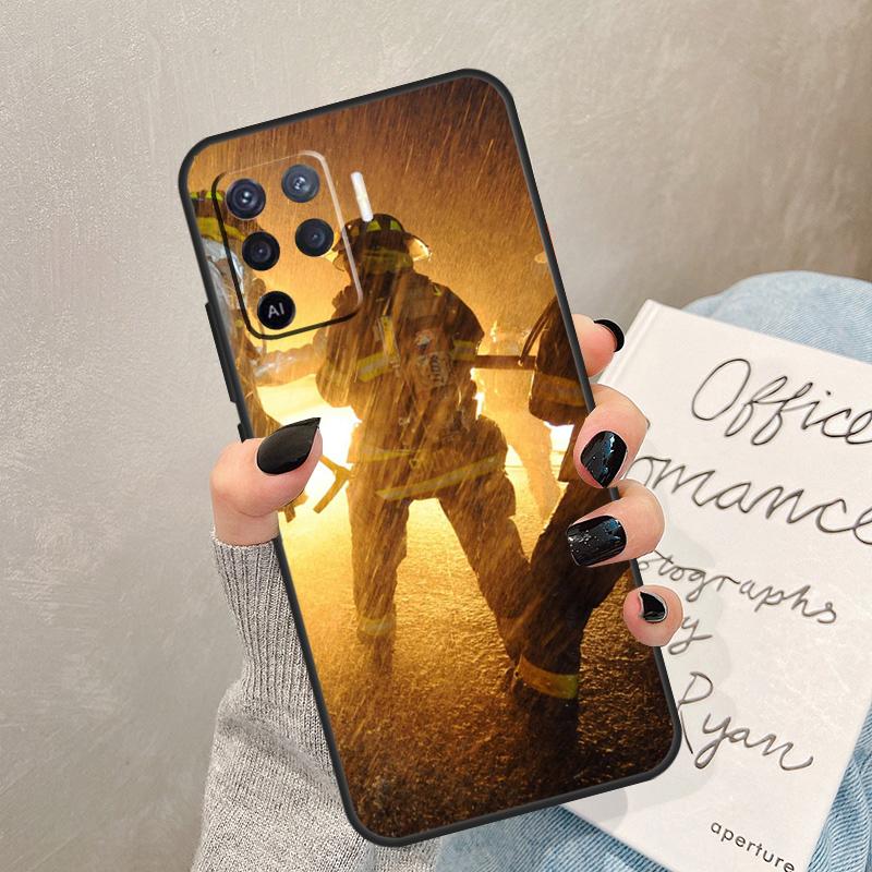 Firefighter Heroes Fireman Case For Oppo A57 A17 A77 A18 A38 A58 A78 A98 A74 A54 A94 A80 A60 A40 A96 A76 A16 A15 A5 Pro