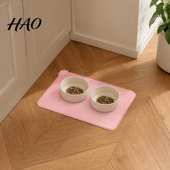 Flexible Puppy Food Tray Grade Silicone Pet Feeding Mat, Anti-Slip Dog Cat Bowl Placemat Waterproof Insulation Pad for Kitten Easy Clean Mat