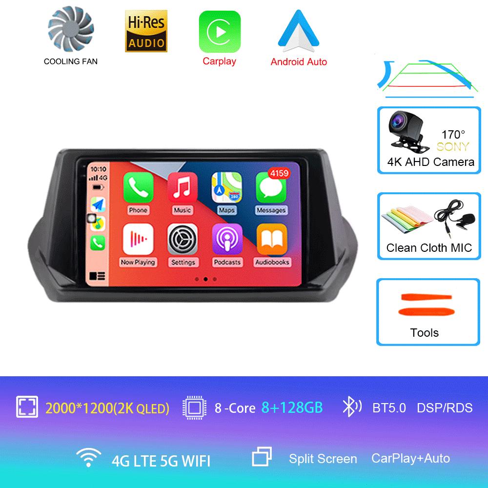 Автомобильное радио Android 14 Carplay Auto для Peugeot 2008 II 2 2019 2020 2021 GPS мультимедийный плеер стерео 360 камера видео 4G+WiFi DSP