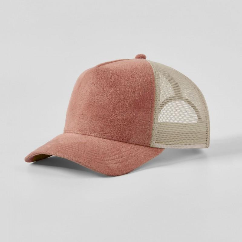 Unisex Suede 5-Panel Structured Baseball Cap With Mesh Back Breathable Sun Hat Outdoor Sports Casual Wear