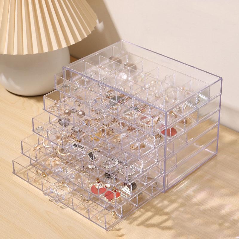 Household Multi-layer Large Capacity Jewelry Storage Box Dust-proof and Anti-oxidation Earring Box Divided Jewelry Storage Box