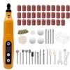 62pcs a Set DIY Mini Drill USB Rechargeable Variable Speed Handheld Grinding Pen with Light Cordless Grinding Tool Set