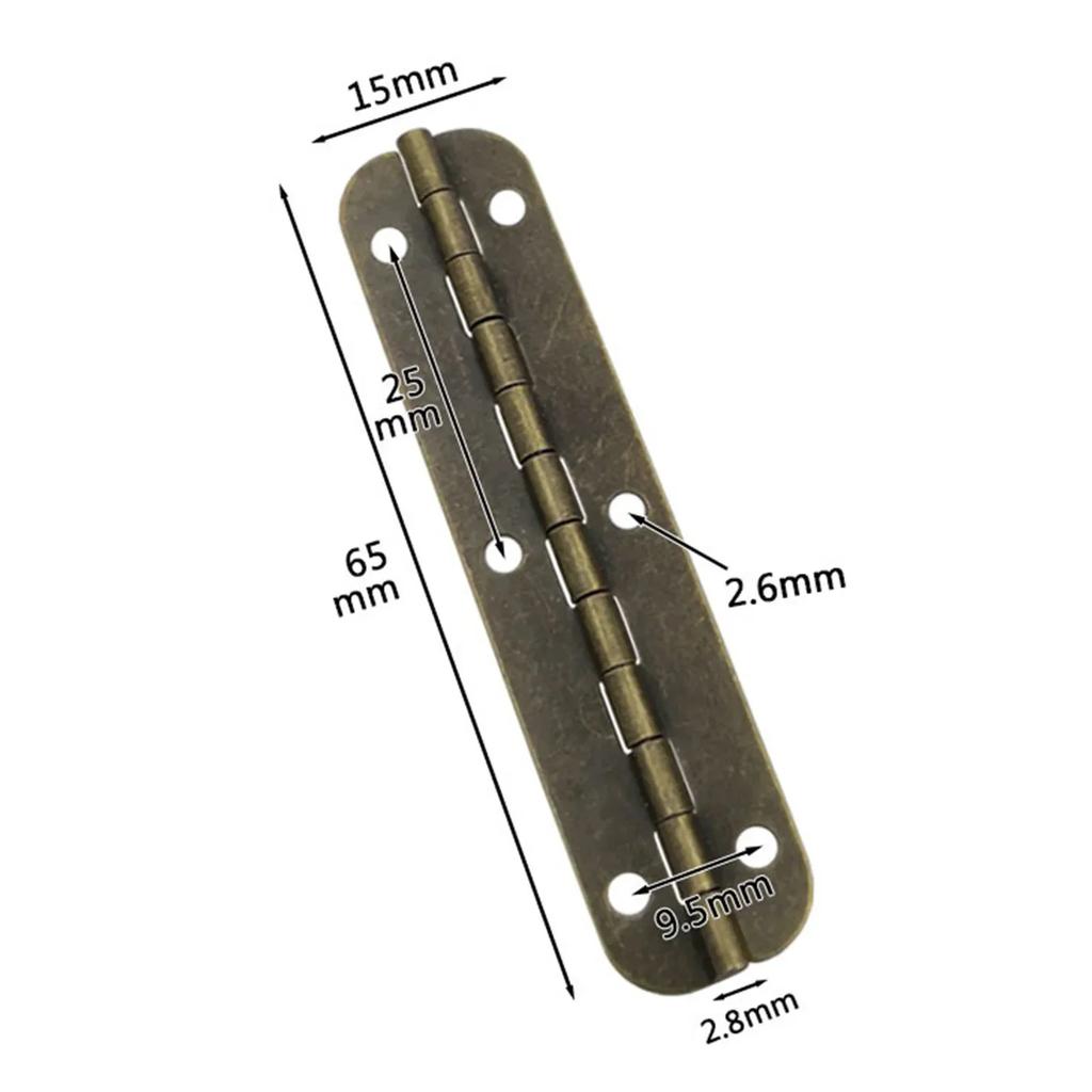 Door Cabinet Long Hinge Flat Long Iron Hinge Furniture Decoration Hardware 65mm Narrow Side Antique Vintage Bronze Hinge