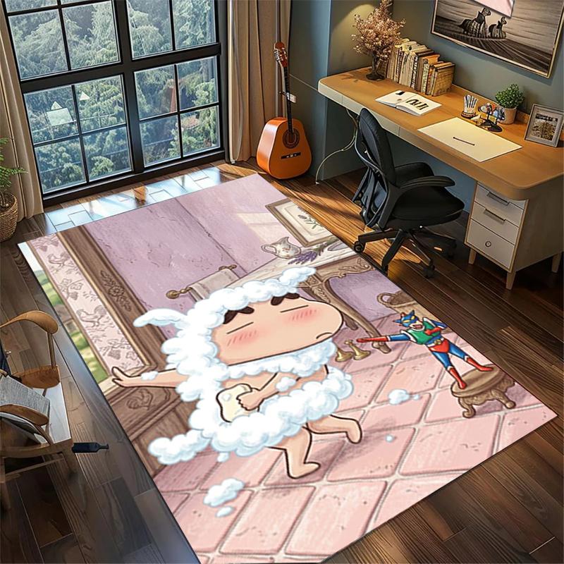 Crayon Shin-chan Non Slip Area Rug Large Washable Carpet Bedroom Gamer Room Decor