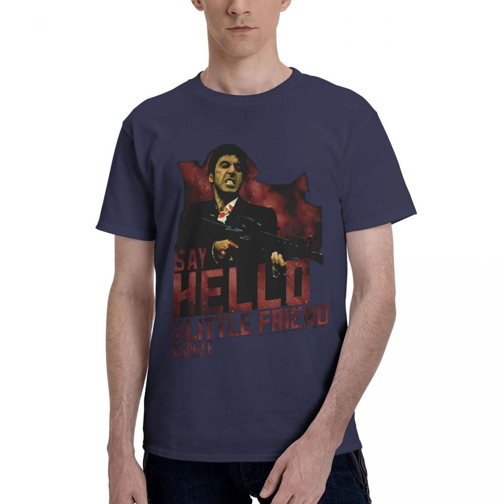 Scarface Say Hello 100 Cotton Casual Breathable Confortable Manga Mens Designer Clothes Mens Wear