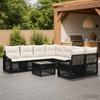 Garden Sofa Set 9 Pieces Black Poly Rattan