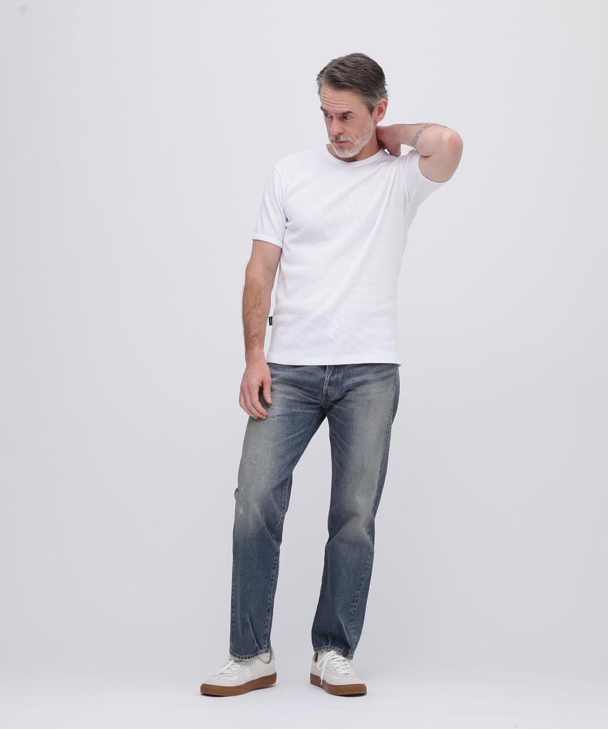 AVIREX DAILY MINI WAFFLE V-NECK T-SHIRT 6143149 men's S white