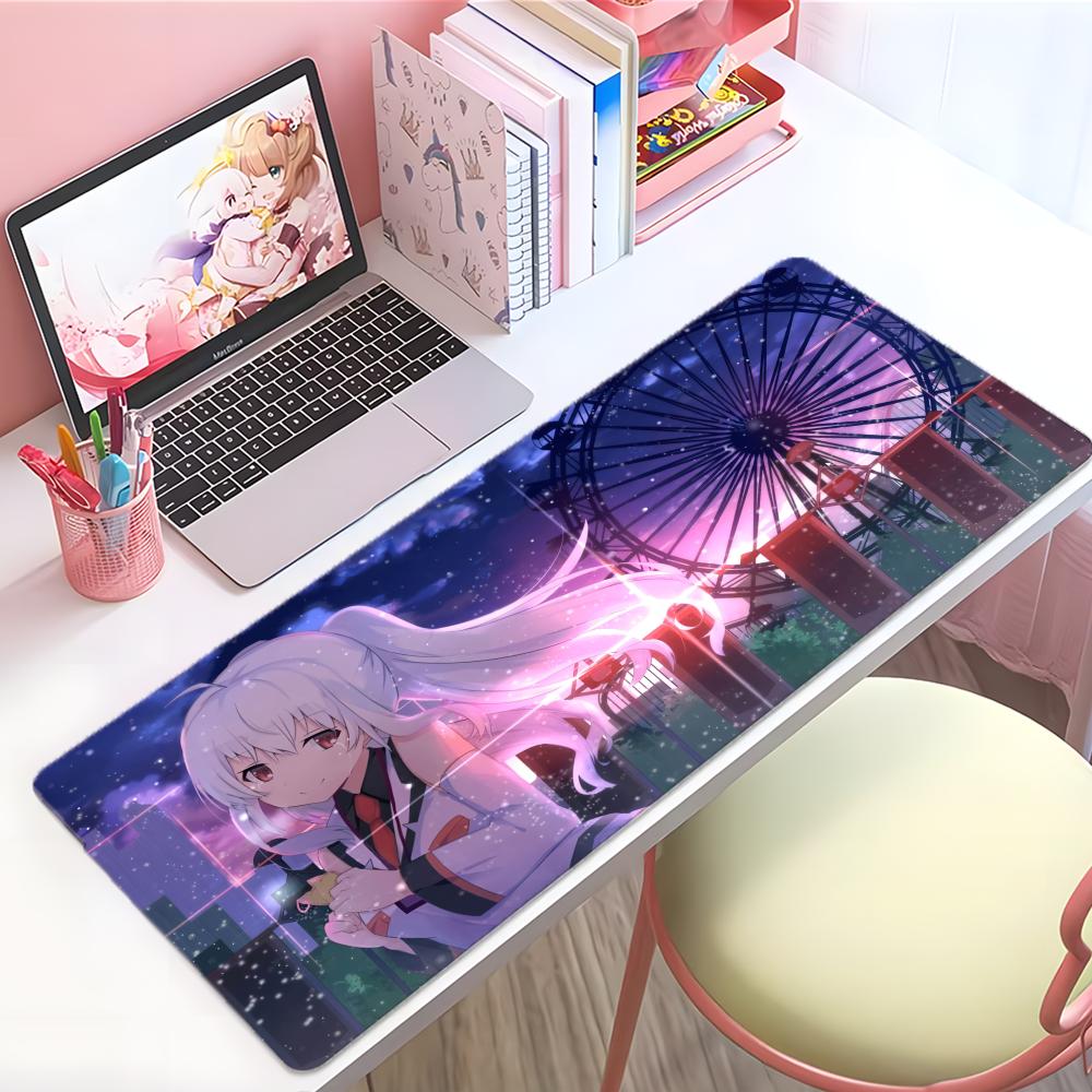 Emotional Sweet Anime PPlastic MMemories Mouse Pad Large Thick Desk Pad Stitched Edges Gaming Mouse Mat For Pc