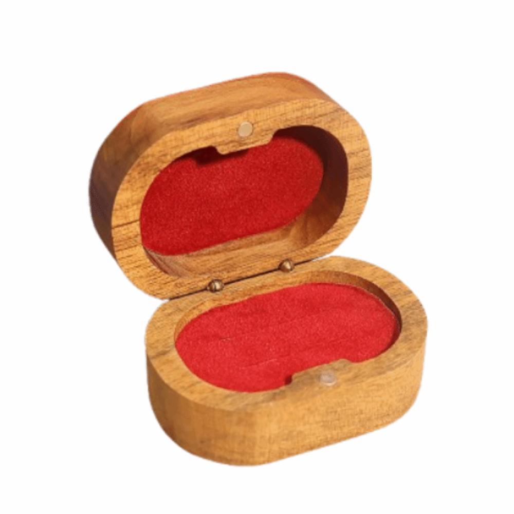Wooden Wedding Ring Box Double Slots Ring Display Box Jewelry Storage Show Case Wedding Ceremony