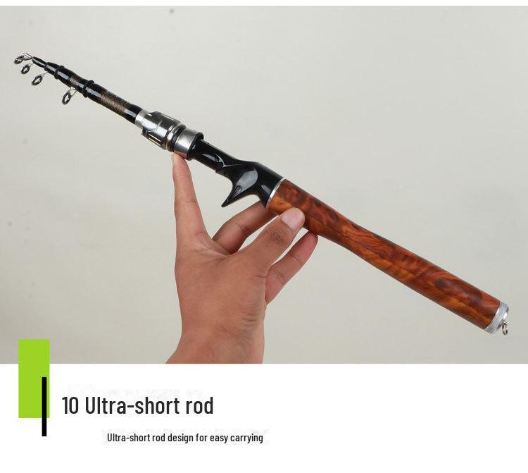 Комплект сверхкоротких телескопических удилищ из углеродного волокна, портативный и универсальный для рыбалки вдали от берега.
