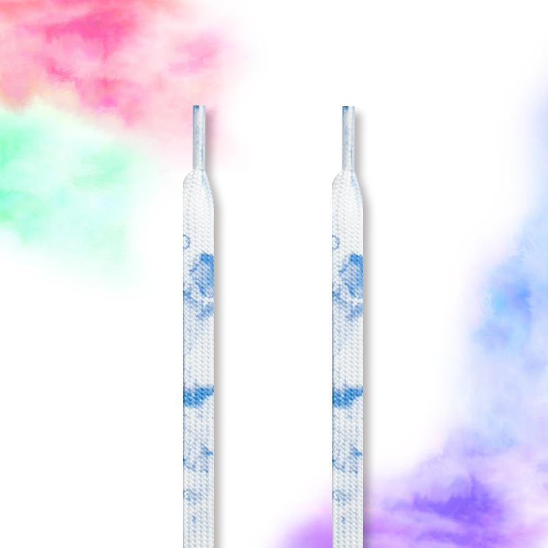 1Pair Flats Shoelace Colorful Ink Print Shoelaces Sneakers Shoe Laces 0.8CM Width 120/140/160CM Shoes Accessories