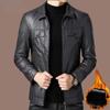 Men's Leather Coat Plus Velvet Thin Coat Autumn and Winter Lapel Motorcycle Jacket Men's Genuine Leather Casual Sheepskin Jacket
