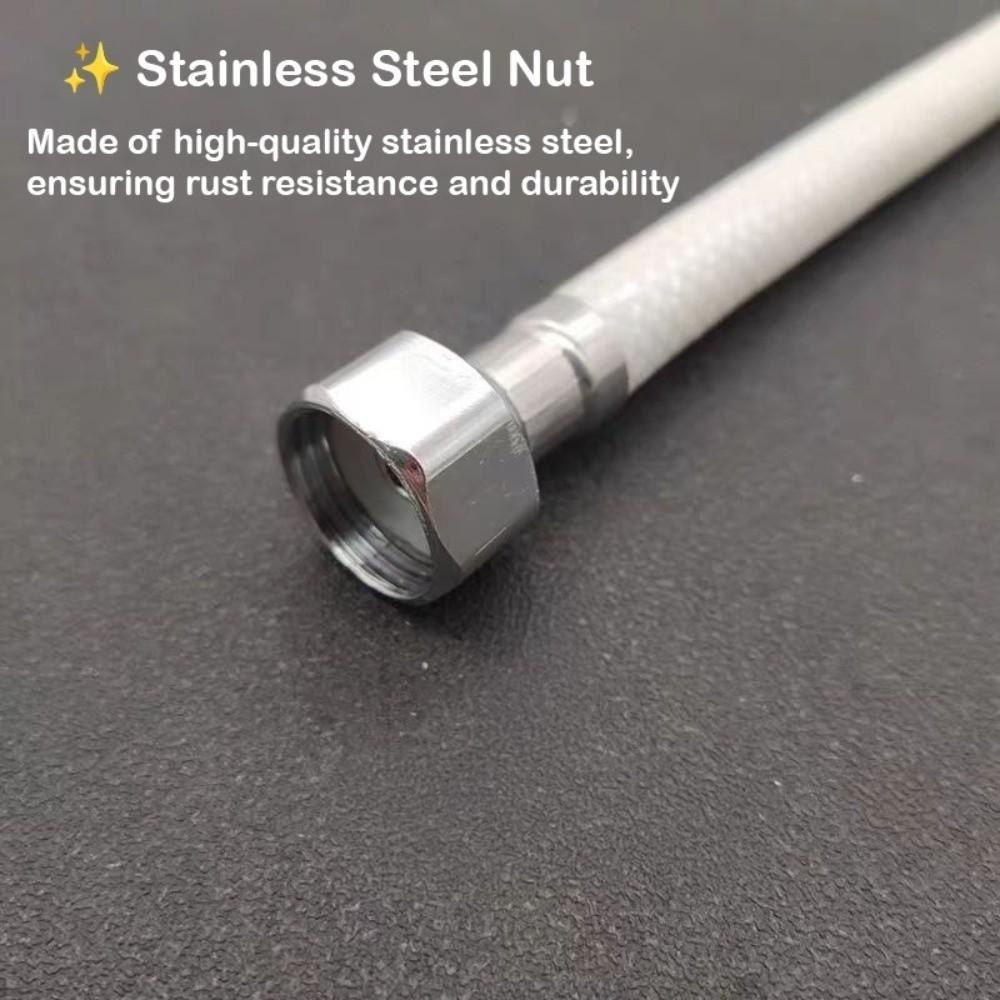 30-200cm Flexible Hose Spiral Bathroom Water Inlet Hose White PVC Braided Hose Water Heater