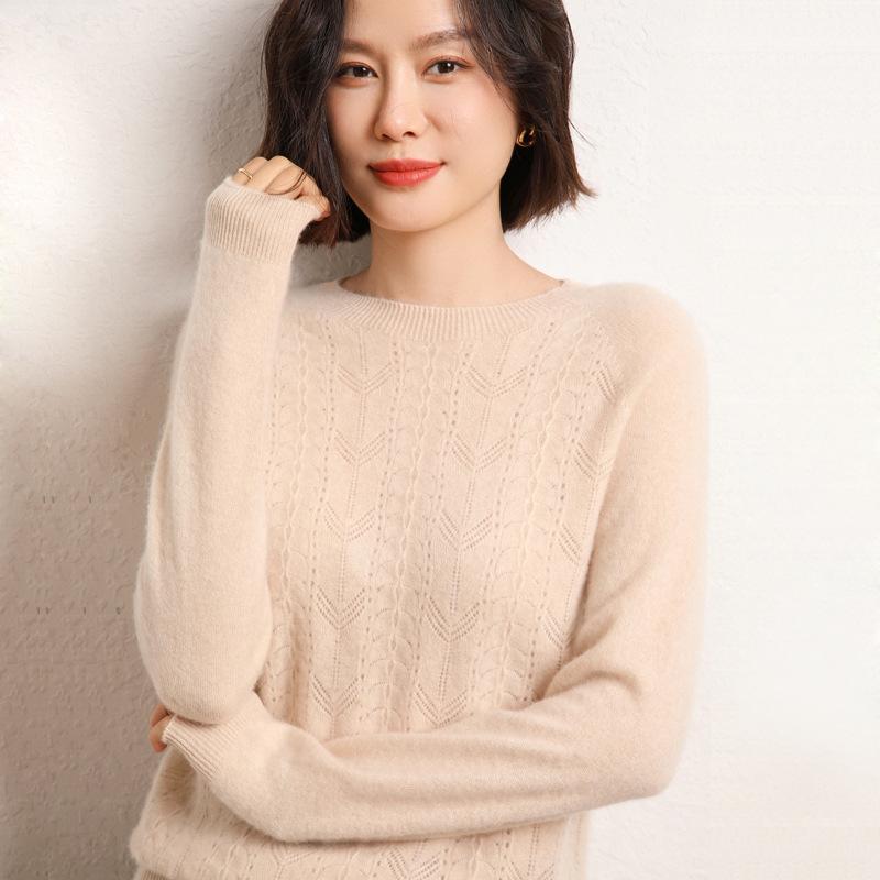 Женский осенне-зимний стиль, первая линия готовой одежды, кашемировая вязаная базовая рубашка, мягкий и эластичный теплый пуловер
