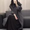 Новое двустороннее шерстяное пальто, длинная H-версия, большой карман, утолщенное свободное теплое двустороннее кашемировое пальто из длинной шерсти