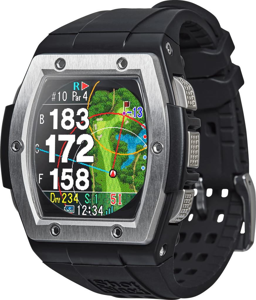 Shot Navi Crest Black x Silver GPS-навигация для гольфа, измеритель расстояния для гольфа, соревновательное использование, ОК, разница высот, навигация по фарватеру, грин-вид, совместимый
