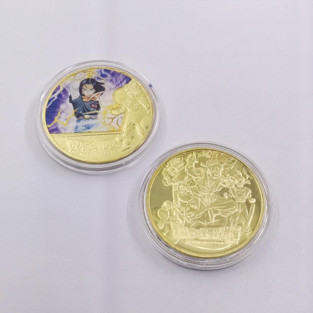 Anime Z Gold Plated Gold Coin Son Goku Vegeta Coins Kids Classic Anime Peripherals Collection Toy Souvenir