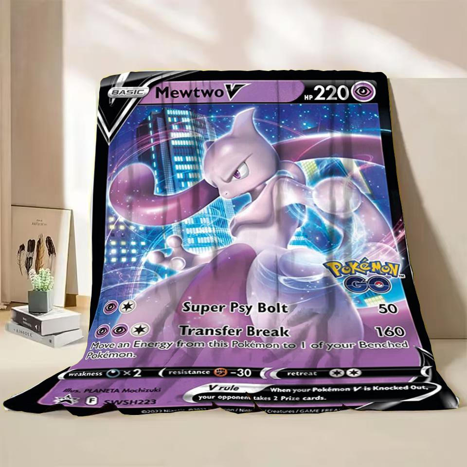 Фланелевое одеяло с персонажами мультфильмов Pokémon для спальни, кровати, дивана, для обеденного перерыва, пикника, путешествий. Мягкие детские подарки