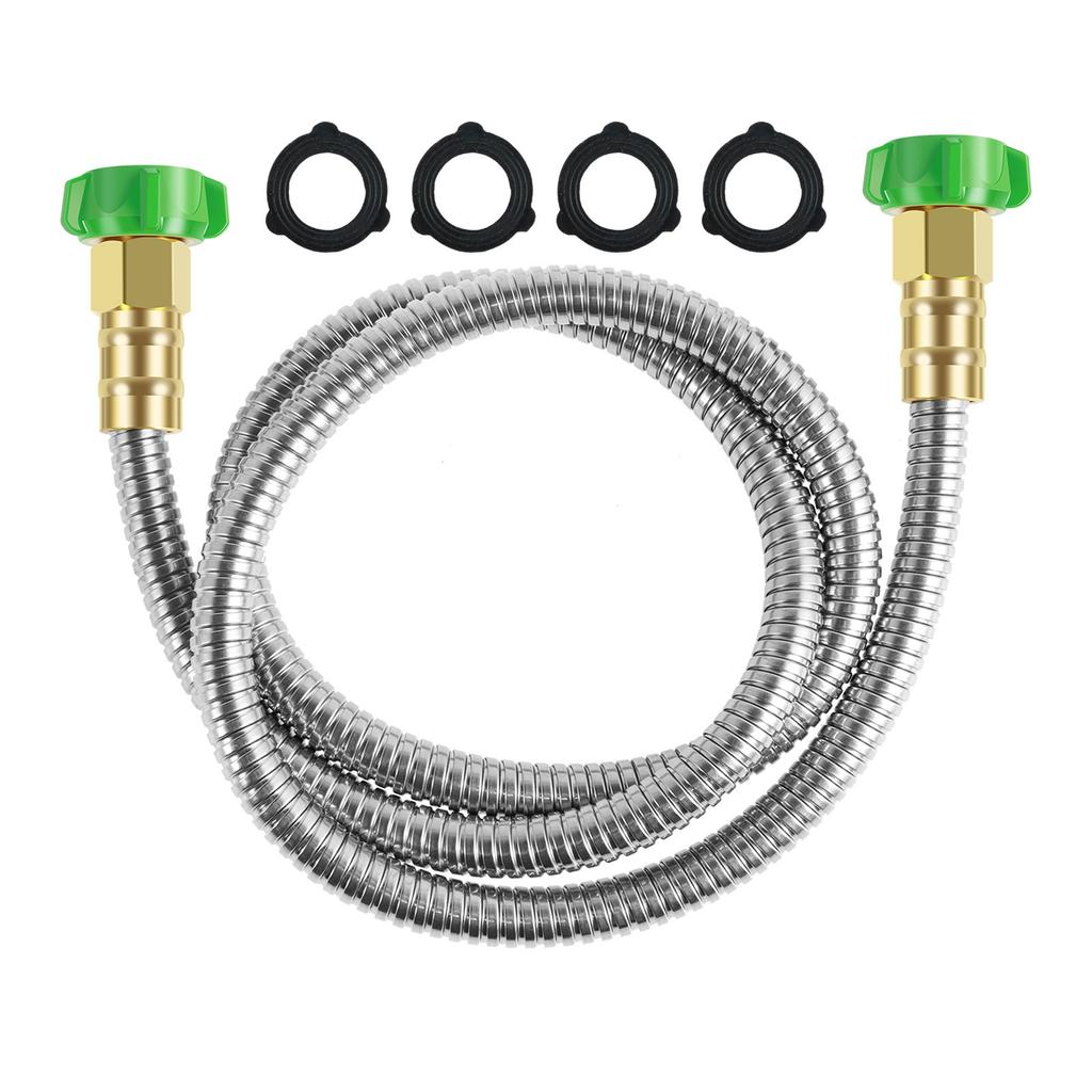 Garden Hose Flexible Short Water Hose 3FT 5FT 304 Stainless Steel Garden Leader Hose Leakproof Expandable Hose For Cleaning Pet