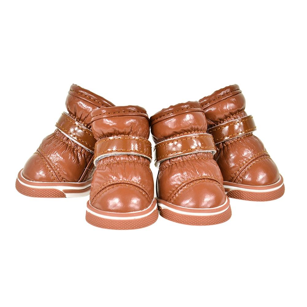 Теплые зимние сапоги для собак, водонепроницаемая противоскользящая обувь для собак, зимние ботинки для маленьких собак, щенков и кошек, на флисовой подкладке, нескользящая обувь для домашних животных, 4 шт.