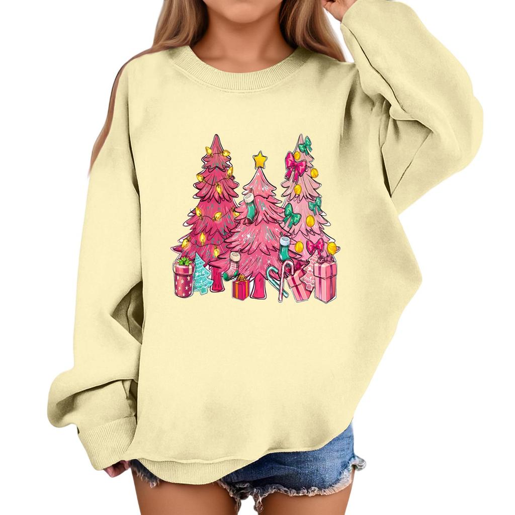 Children's Fashionable Casual Long-sleeved Loose Christmas Print Pullover Sweatshirt